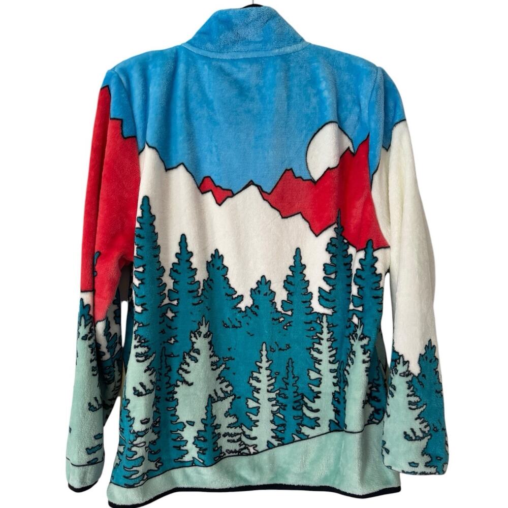 NWT Disney Mickey Mouse Pluto Fleece Jacket Mickey's Lodge Full Zip Blue Small - Picture 2 of 5
